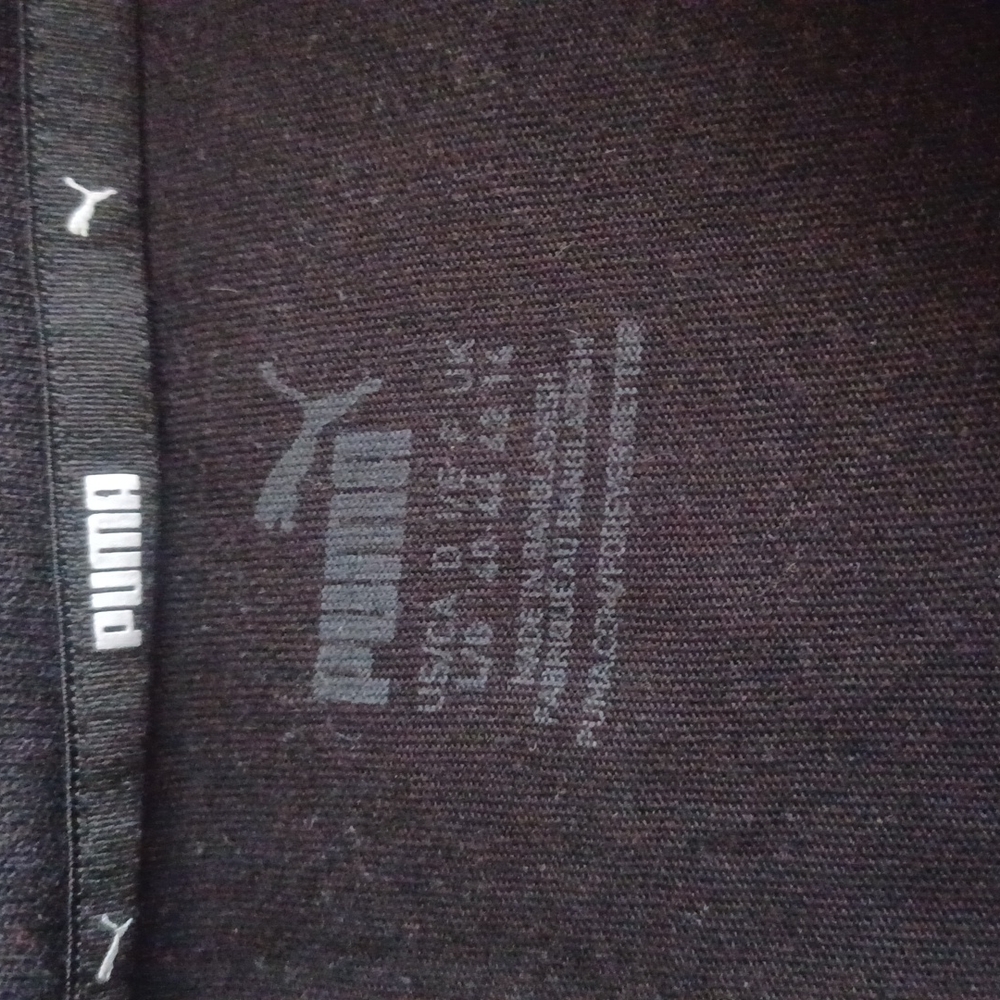 Puma Black Crop Top with white Puma Logo Cropped Tee Women's size L - Picture 10 of 16